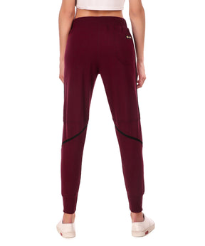 Women's Cotton Slim Fit Joggers Track Pants with 2 Zippered Pockets