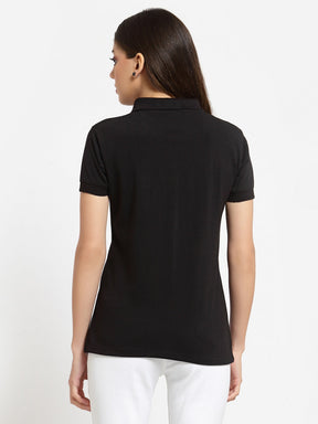 UZARUS Women's Cotton Polo Collar Neck T-Shirt Top