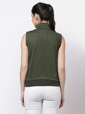 UZARUS Women's Half Sleeves Cotton Fleece Premium Jacket