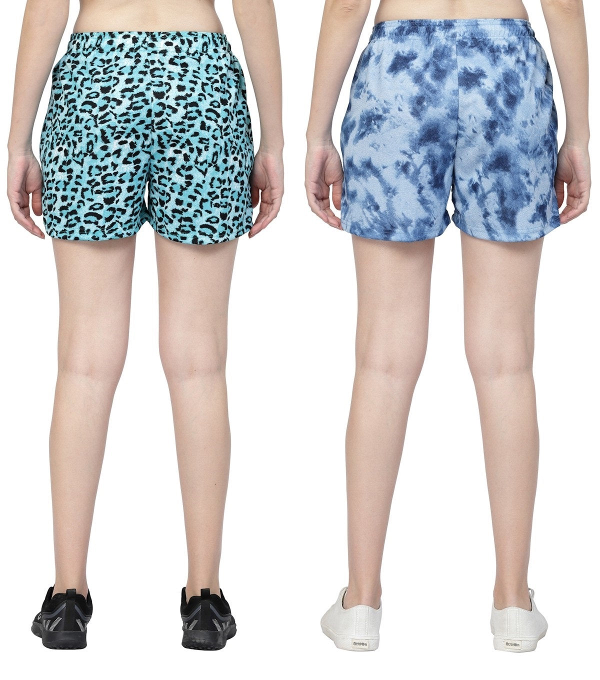 UZARUS Women's Printed Regular fit Lounge Shorts Combo (Pack of 2)