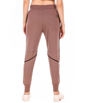 Women's Cotton Slim Fit Joggers Track Pants with 2 Zippered Pockets