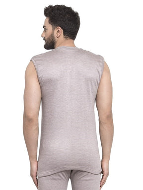 MEN'S SLEEVELESS SOLID ROUND NECK THERMAL TOP
