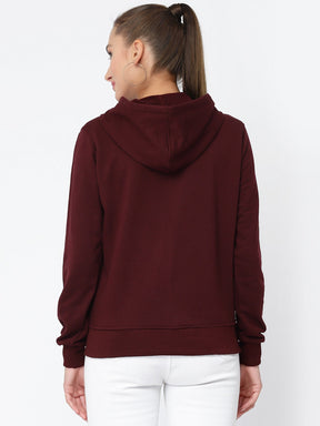 UZARUS Women's Cotton Fleece Latest Stylish Sweatshirt Hoodie
