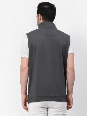 Men's Sleeveless Regular Solid Jacket