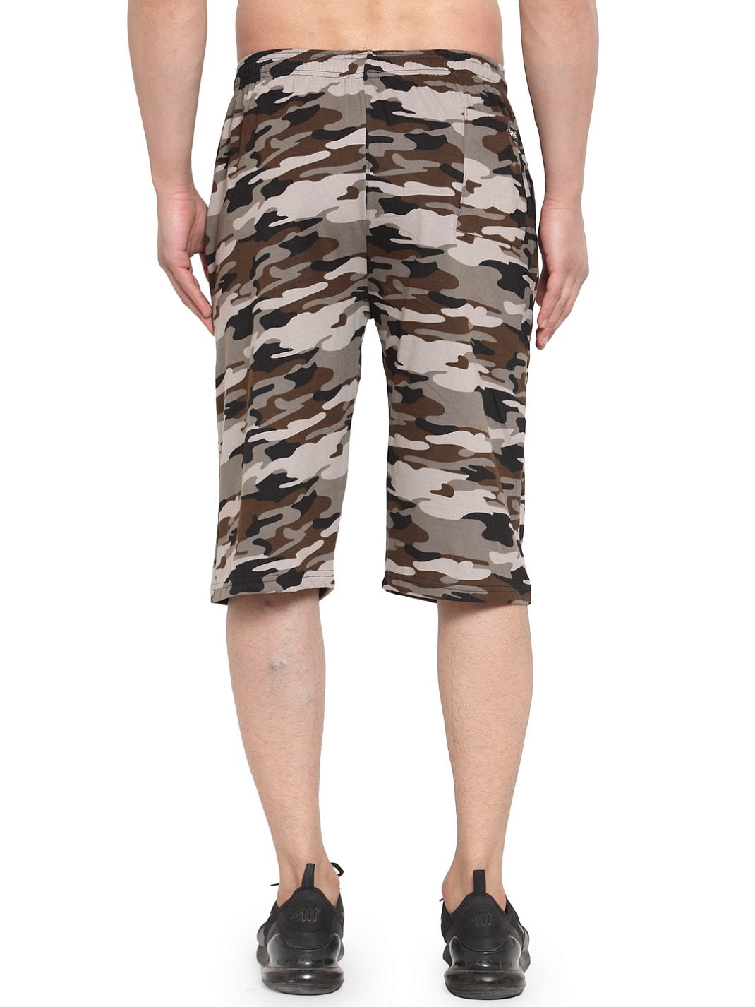 Men's Cotton Three Fourth Capri Shorts With Two Zippered Pockets