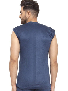 MEN'S SLEEVELESS SOLID ROUND NECK THERMAL TOP