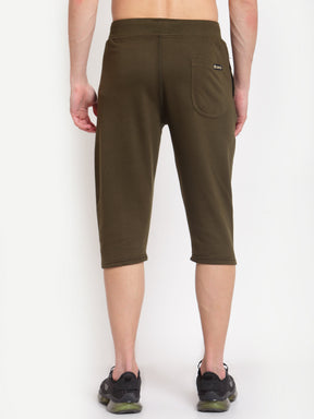 UZARUS Men's Cotton Three Fourth Capri Shorts With Two Zippered Pockets