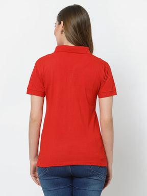 UZARUS Women's Cotton Polo Collar Neck T-Shirt Top