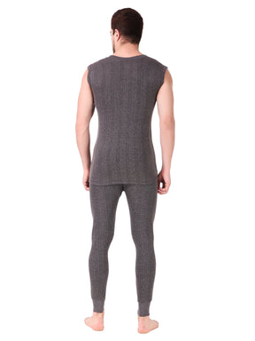 MEN'S SLEEVELESS COTTON THERMAL SET ( ROUND NECK VEST AND TROUSER)