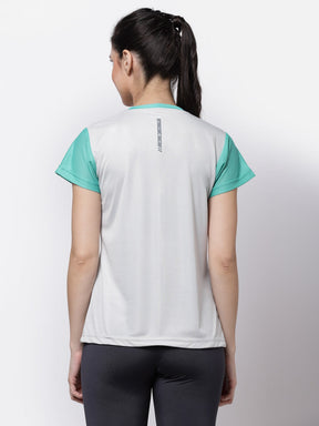 UZARUS Women's Half Sleeves Sports Gym T-Shirt With Zipper