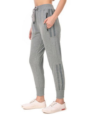Women's Cotton Slim Fit Joggers Track Pants with 2 Zippered Pockets