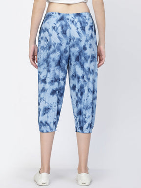 UZARUS Women's Animal Print Tie-Dye Strechable Capri 3/4th Shorts