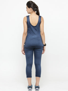 WOMEN'S CUT SLEEVES THERMAL TOP AND BOTTOM SET