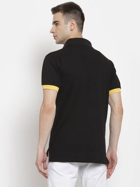 Men's Solid Cotton Regular Fit Polo T-Shirt