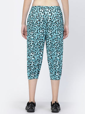 UZARUS Women's Animal Print Tie-Dye Strechable Capri 3/4th Shorts