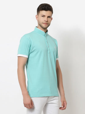 Men's 4 Button Solid Cotton Regular Fit Polo T-Shirt