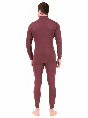 MEN'S SOLID HIGH NECK THERMAL WEAR TOP AND BOTTOM SET