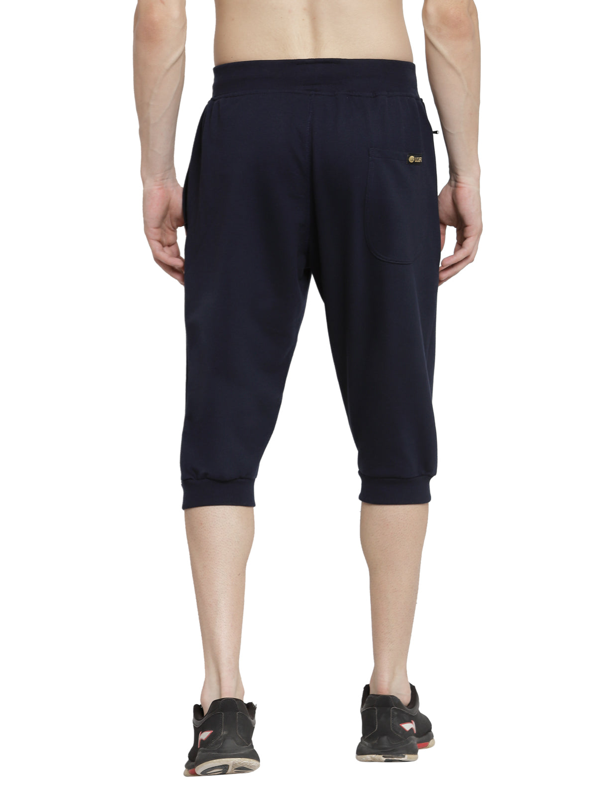 Men's Cotton Three Fourth Capri Shorts With Two Zippered Pockets