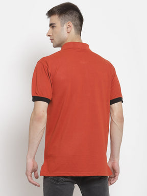 Men's Solid Cotton Regular Fit Polo T-Shirt