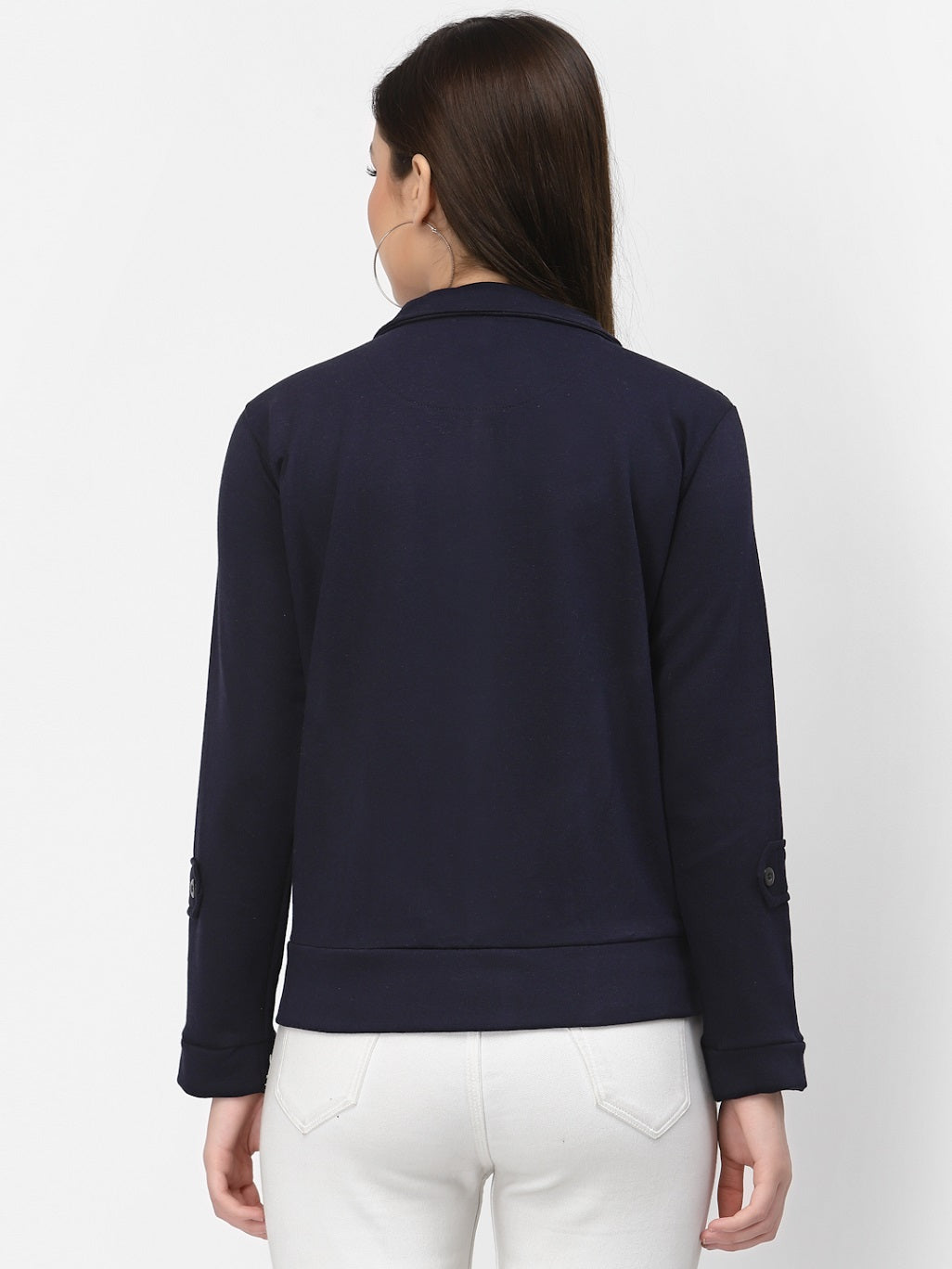 Women's Solid Cotton Tailored Full Sleeve Jacket