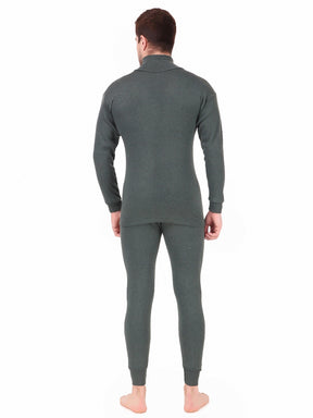 MEN'S SOLID HIGH NECK THERMAL WEAR TOP AND BOTTOM SET