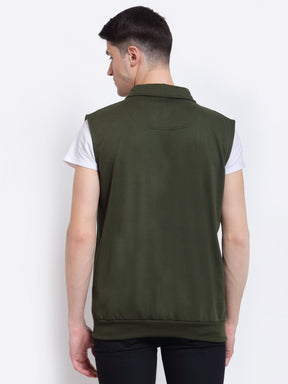 Men's Sleeveless Regular Solid Jacket