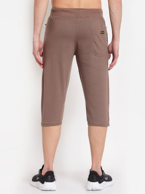 UZARUS Men's Cotton Three Fourth Capri Shorts With Two Zippered Pockets
