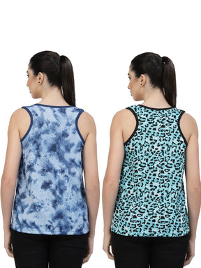 UZARUS Women's Sleeveless Dry Fit Workout Tank Top Sports Gym T-Shirt (Pack Of 2)