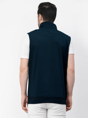 Men's Sleeveless Regular Solid Jacket