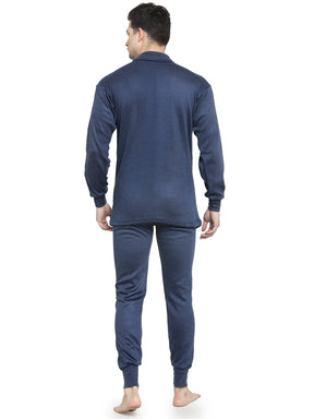 MEN'S SOLID HIGH NECK THERMAL WEAR TOP AND BOTTOM SET