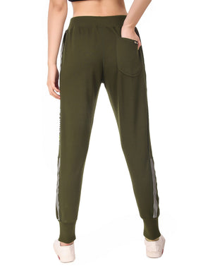 Women's Cotton Slim Fit Joggers Track Pants with 2 Zippered Pockets