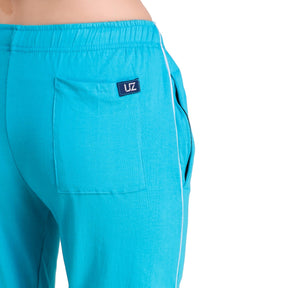 Women's Cotton Three Fourth Capri Shorts With Two Zippered Pockets