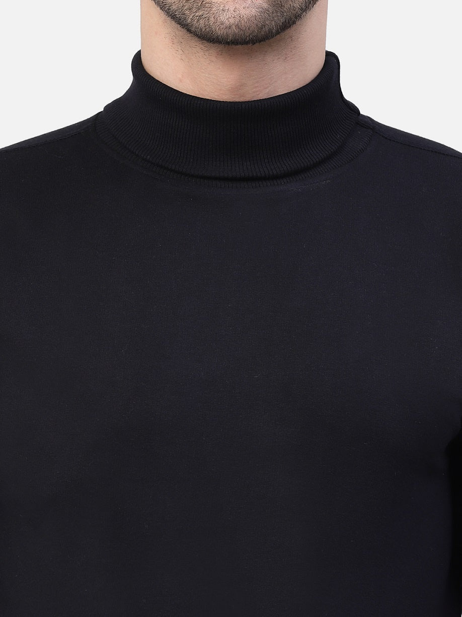 Men's Cotton Solid Full Sleeve Turtle Neck T Shirt for Men