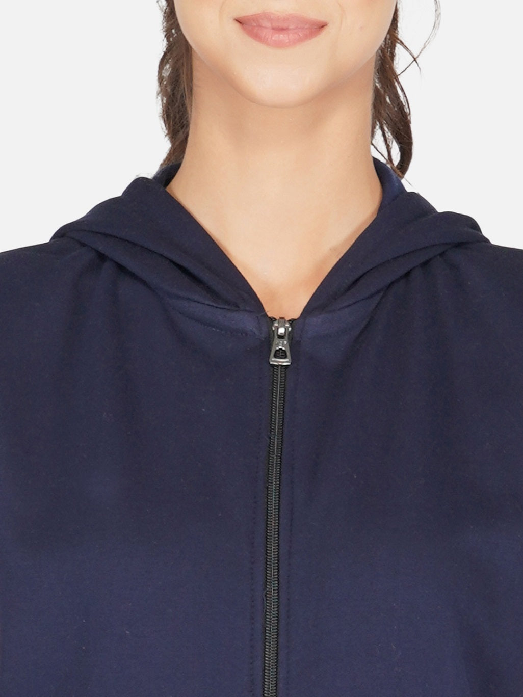 UZARUS Women's Half Sleeves Cotton Fleece Premium Jacket with Hood