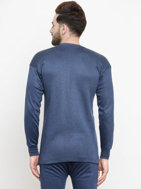 MEN'S SOLID ROUND NECK THERMAL TOP
