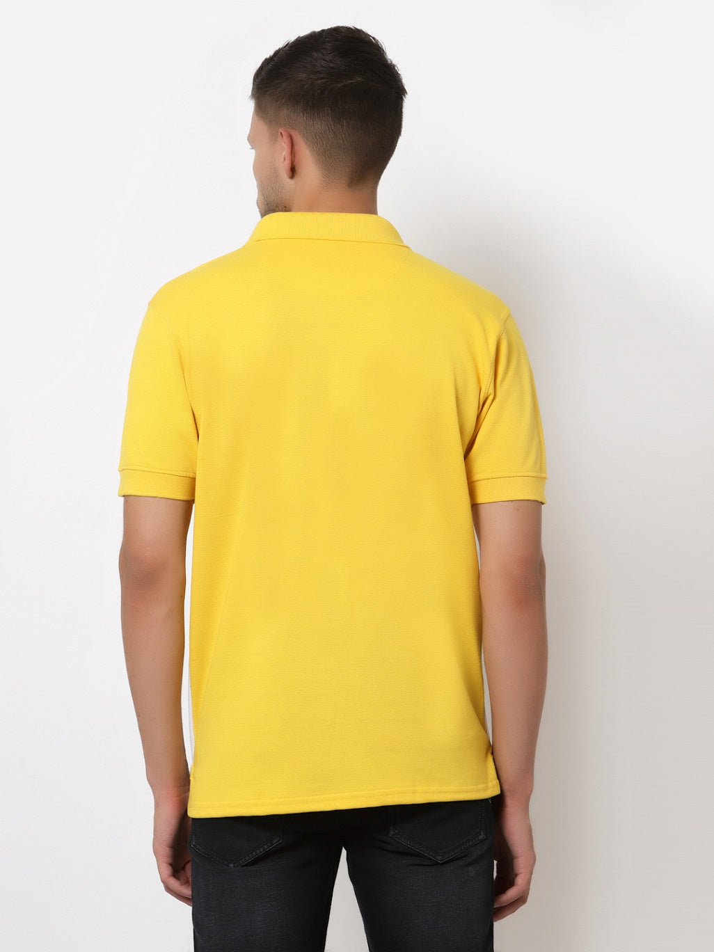 Men's Solid Cotton Regular Fit Polo T-Shirt