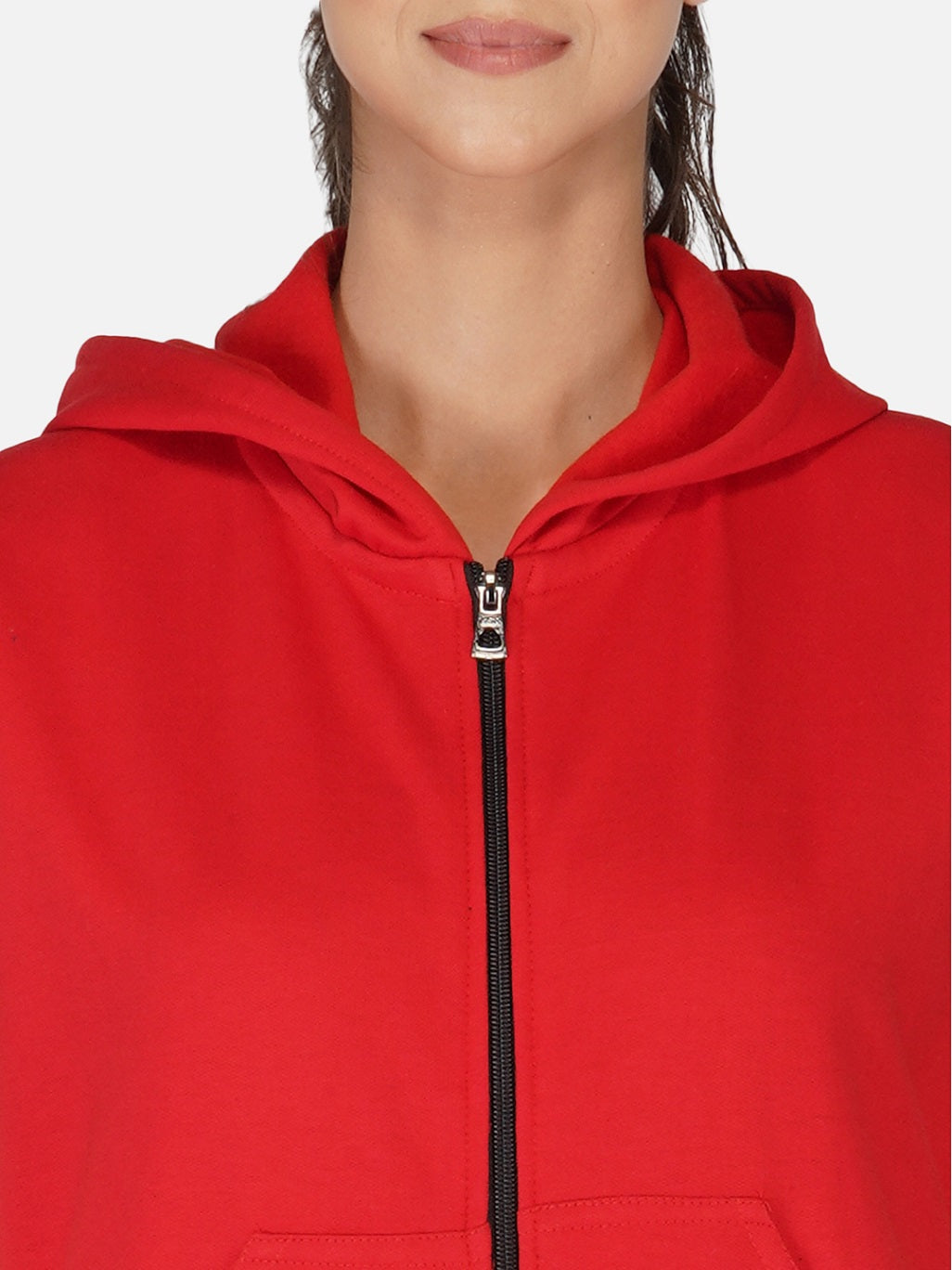 UZARUS Women's Half Sleeves Cotton Fleece Premium Jacket with Hood