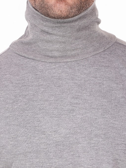 Men's Cotton Solid Full Sleeve Turtle Neck T Shirt for Men