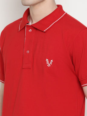 Men's Solid Cotton Regular Fit Polo T-Shirt
