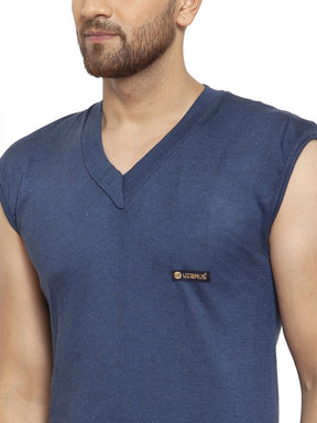 MEN'S SLEEVELESS SOLID V NECK THERMAL TOP