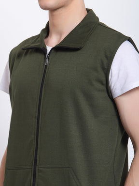 Men's Sleeveless Regular Solid Jacket