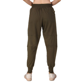 Women's Cotton Slim Fit Joggers Track Pants with 2 Zippered Pockets