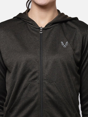 Uzarus Women's Hooded Sports Gym Training Jacket