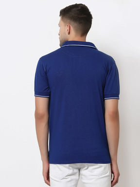 Men's Solid Cotton Regular Fit Polo T-Shirt