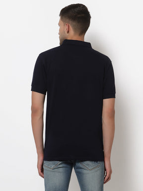 Men's Solid Cotton Regular Fit Polo T-Shirt