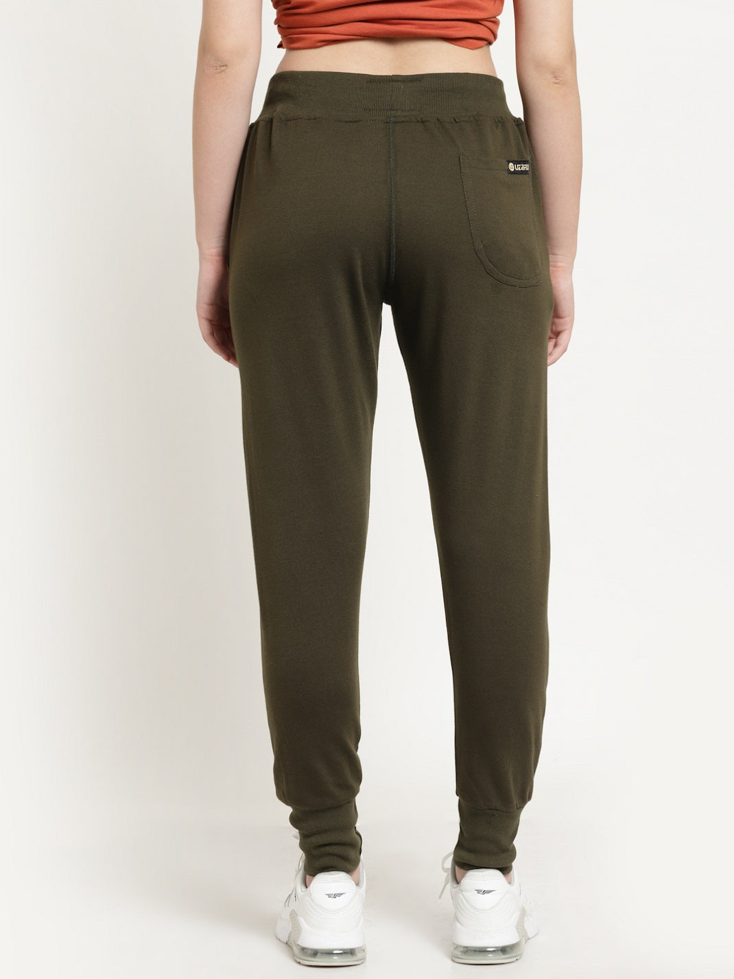 Women's Cotton Regular Fit Joggers Track Pants with Zippered Pocket