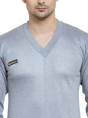 MEN'S SOLID V-NECK THERMAL TOP