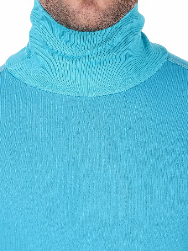 Men's Cotton Solid Full Sleeve Turtle Neck T Shirt for Men