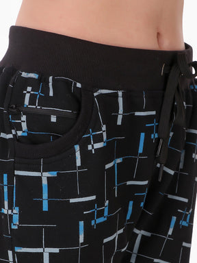 Women's Cotton Three Fourth Capri Shorts With Two Zippered Pockets