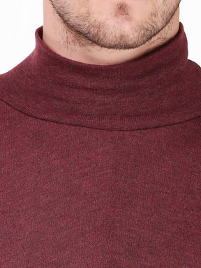 MEN'S SOLID HIGH NECK THERMAL WEAR TOP